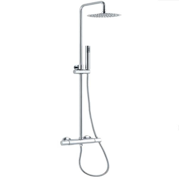 KIT COLONNA DOCCIA KELLER TAPS CON SOFFIONE INOX ROTONDO D.25 E DOCCETTA CON  DEVIATORE