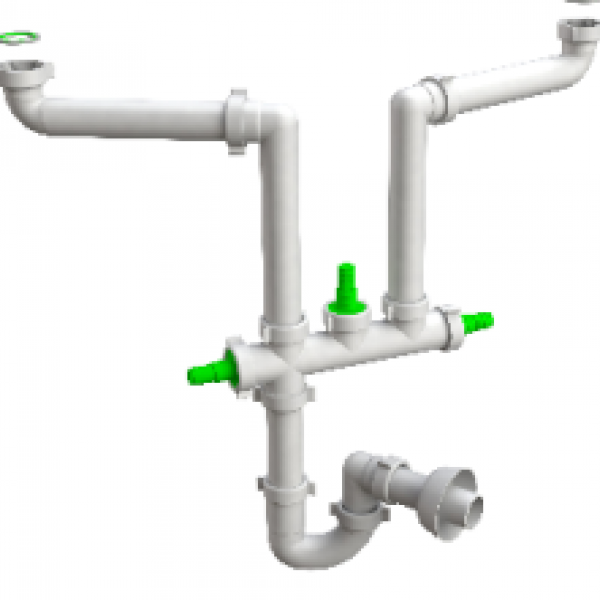 BONOMINI SIFONE PER LAVELLO DUE VIE 1 1/2 3 ATTA LAV  CODICE 1520CP40BO