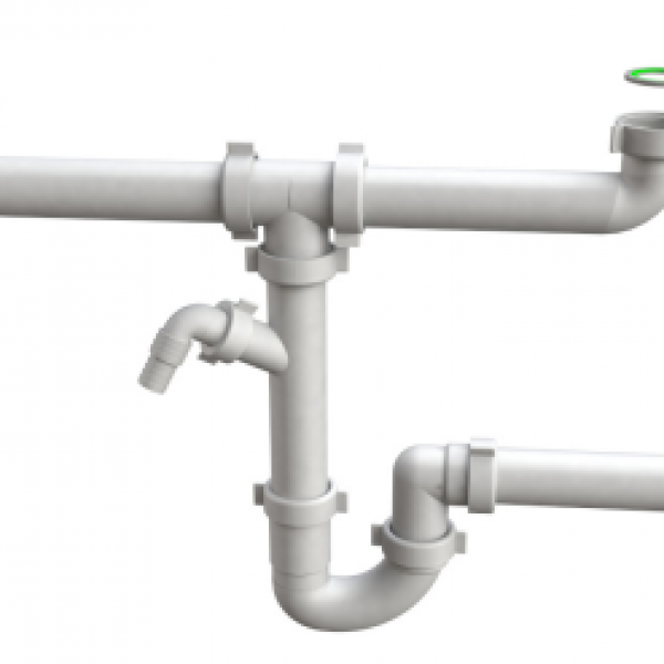 BONOMINI SIFONE AUTOPULENTE DUE VIE C/PILETTE 1