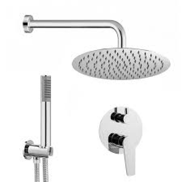 KIT DOCCIA SOFF.INOX D.200 C/MISC.INCASSO C/DEV. E DOCCETTA  CODICE KELLER 14009