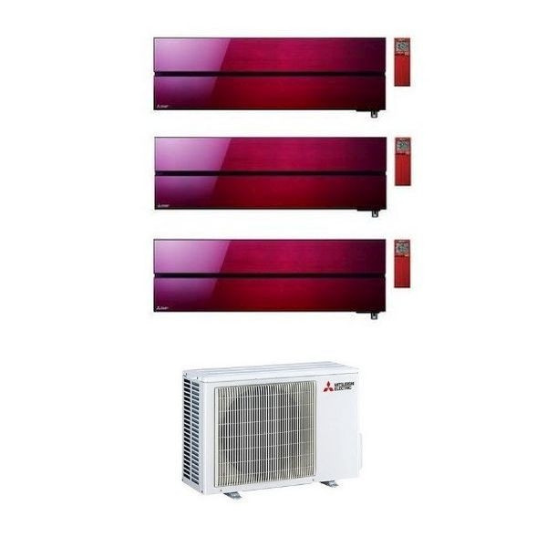 CLIMATIZZATORE MITSUBISHI KIRIGAMINE STYLE SERIE LN TRIAL SPLIT 9000+9000+9000+MXZ-3F68VF WI-FI-Rosso