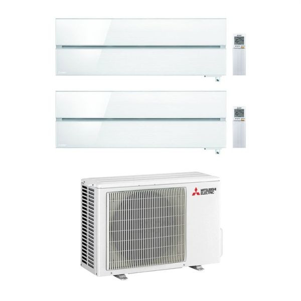 CLIMATIZZATORE MITSUBISHI KIRIGAMINE STYLE SERIE LN DUAL SPLIT 9000+12000+MXZ-2F42VF WI-FI-Bianco