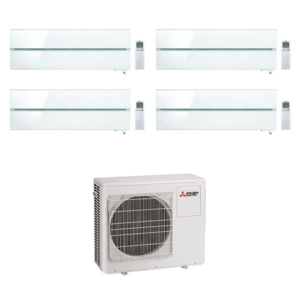 CLIMATIZZATORE MITSUBISHI KIRIGAMINE STYLE SERIE LN QUADRI SPLIT 9000+9000+9000+12000+MXZ-4F72VF WI-FI-Bianco