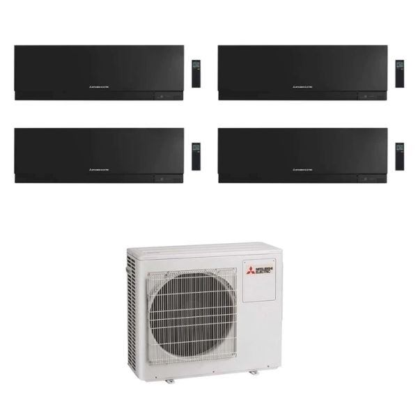 CLIMATIZZATORE MITSUBISHI KIRIGAMINE ZEN QUADRI SPLIT 9000+9000+9000+9000+MXZ-4F72VF R-32 WI-FI-Nero