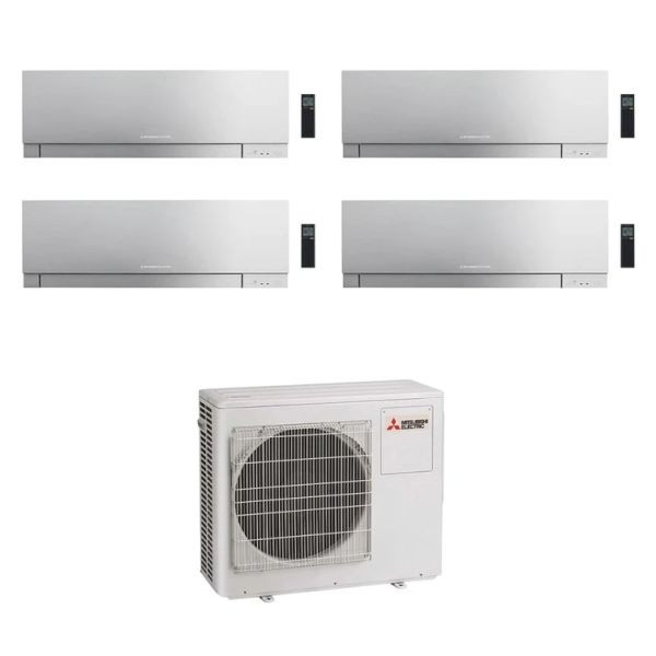 CLIMATIZZATORE MITSUBISHI KIRIGAMINE ZEN QUADRI SPLIT 9000+9000+9000+9000+MXZ-4F72VF R-32 WI-FI-Grigio