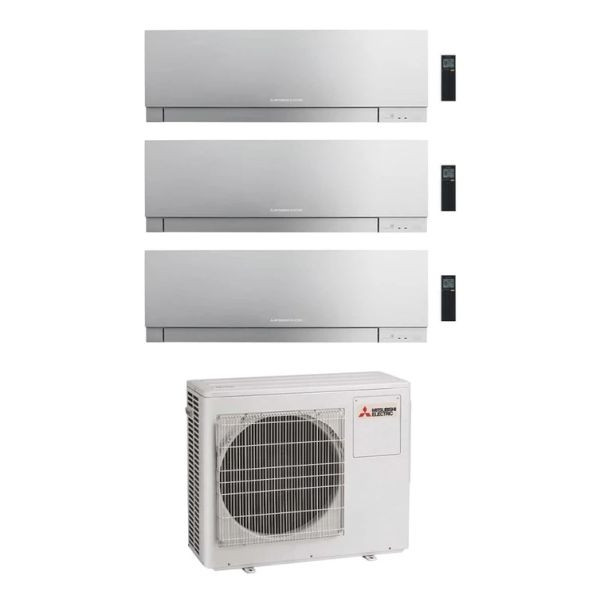 CLIMATIZZATORE MITSUBISHI KIRIGAMINE ZEN TRIAL SPLIT 9000+9000+18000+MXZ-3F68VF R-32 WI-FI-Grigio