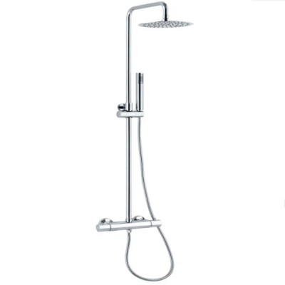 KIT COLONNA DOCCIA KELLER TAPS CON SOFFIONE INOX ROTONDO D.25 E DOCCETTA CON DEVIATORE