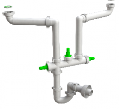 BONOMINI SIFONE PER LAVELLO DUE VIE 1 1/2 3 ATTA LAV  CODICE 1520CP40BO