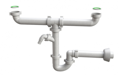 BONOMINI SIFONE AUTOPULENTE DUE VIE C/PILETTE 1