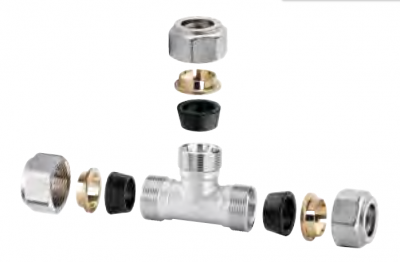 TEE IN OTTONE CROMATO 18X18X18 CODICE AC8011218G 