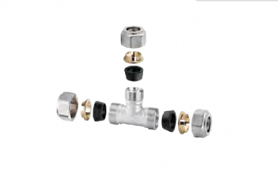 TEE IN OTTONE CROMATO 18X18X18 CODICE AC8011218G 