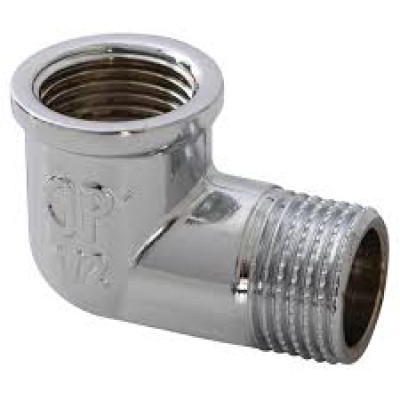 GOMITO M/F OTTONE CROMATO 3/8  CODICE TIEMME 1500420