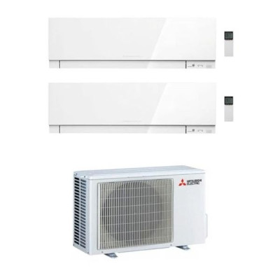CLIMATIZZATORE MITSUBISHI KIRIGAMINE ZEN DUAL SPLIT 9000+15000+MXZ-2F53VF R-32 WI-FI-Bianco