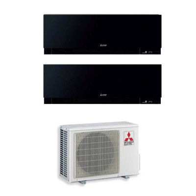CLIMATIZZATORE MITSUBISHI KIRIGAMINE ZEN DUAL SPLIT 9000+12000+MXZ-2F53VF R-32 WI-FI-Nero