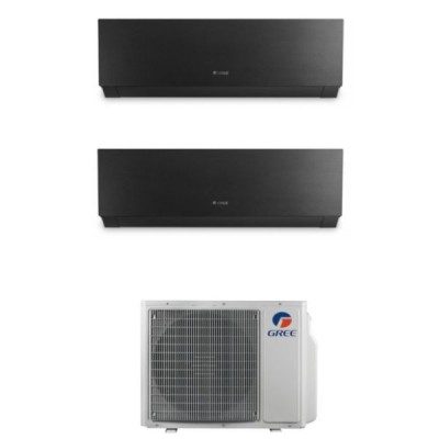 CLIMATIZZATORE GREE CLIVIA BLACK DUALSPLIT 9000+9000+GWHD14NK6OO INVERTER R-32 WI-FI