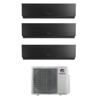 CLIMATIZZATORE GREE CLIVIA BLACK TRIALSPLIT 9000+12000+12000+GWHD24NK6OO INVERTER R-32 WI-FI