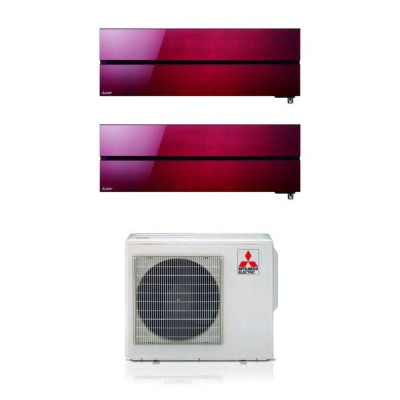 CLIMATIZZATORE MITSUBISHI KIRIGAMINE STYLE SERIE LN DUAL SPLIT 9000+12000+MXZ-2F53VF WI-FI-Rosso