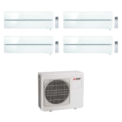 CLIMATIZZATORE MITSUBISHI KIRIGAMINE STYLE SERIE LN QUADRI SPLIT 9000+9000+12000+12000+MXZ-4F72VF WI-FI-Bianco