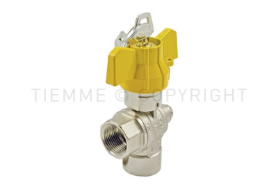 VALVOLA X GAS SQUADRA  C/PRESA PRESS C/CHIAVE 1