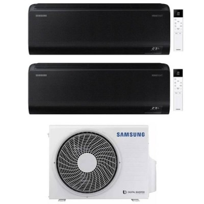 CLIMATIZZATORE SAMSUNG WINDFREE BLACK DUALSPLIT 9000+12000+AJ050TXJ INVERTER R-32 WI-FI 